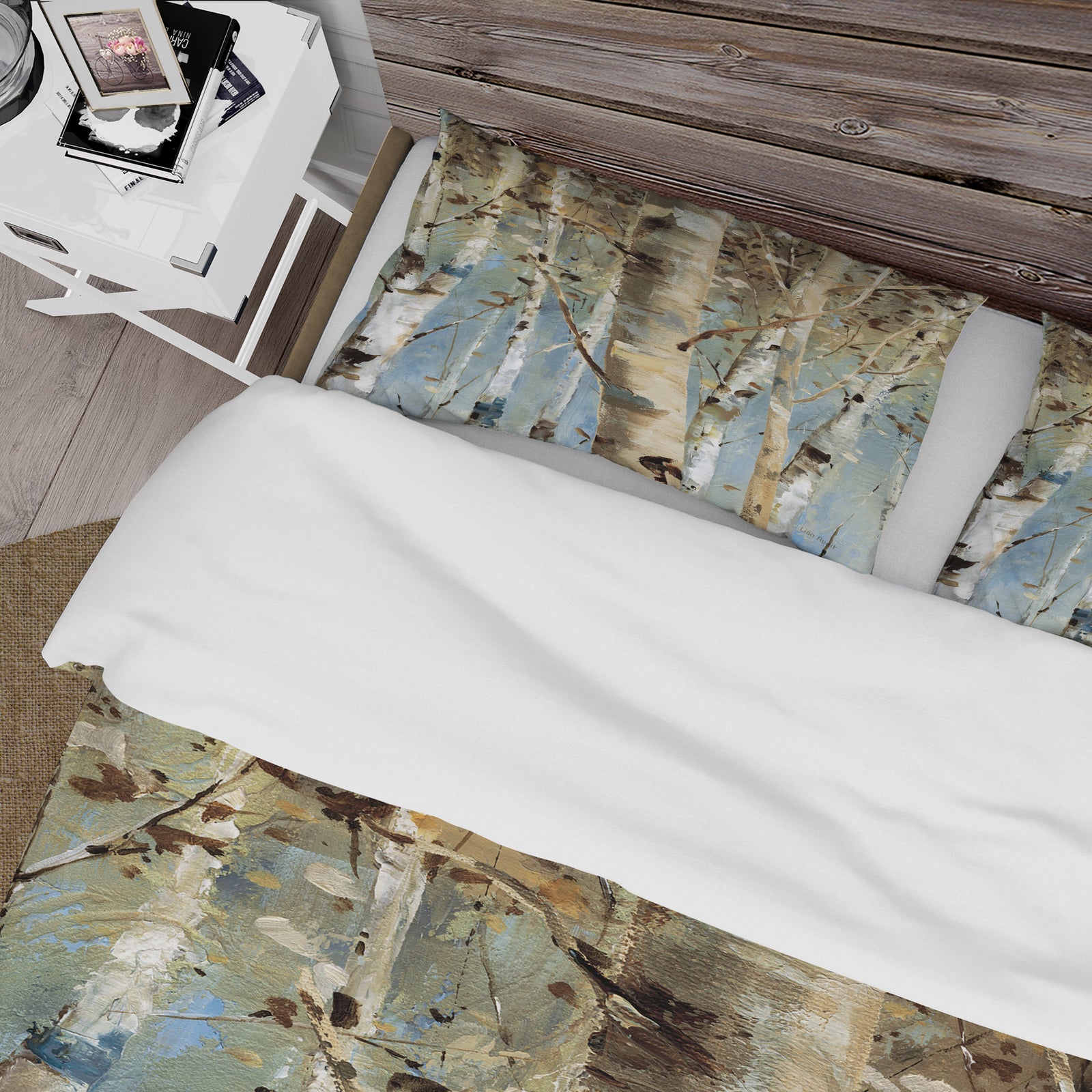 White Birch Forest II - Farmhouse Duvet Cover Set