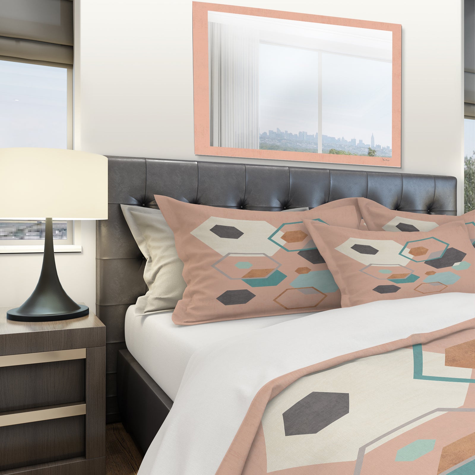 Geometric hexagons Pattern II - Geometric Duvet Cover Set