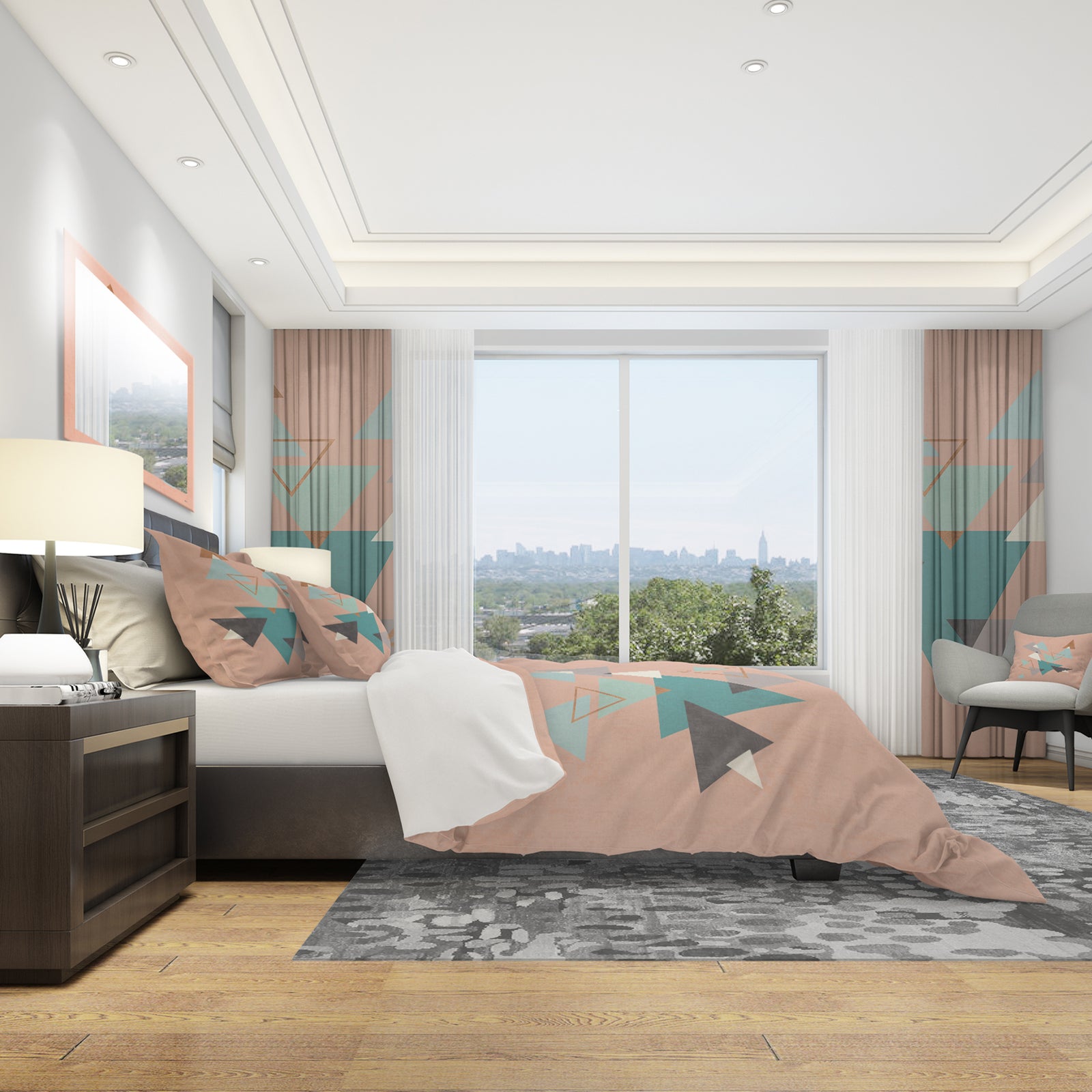 Geometric hexagons Pattern III - Geometric Duvet Cover Set