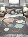 Geometric hexagons Pattern IV - Geometric Duvet Cover Set