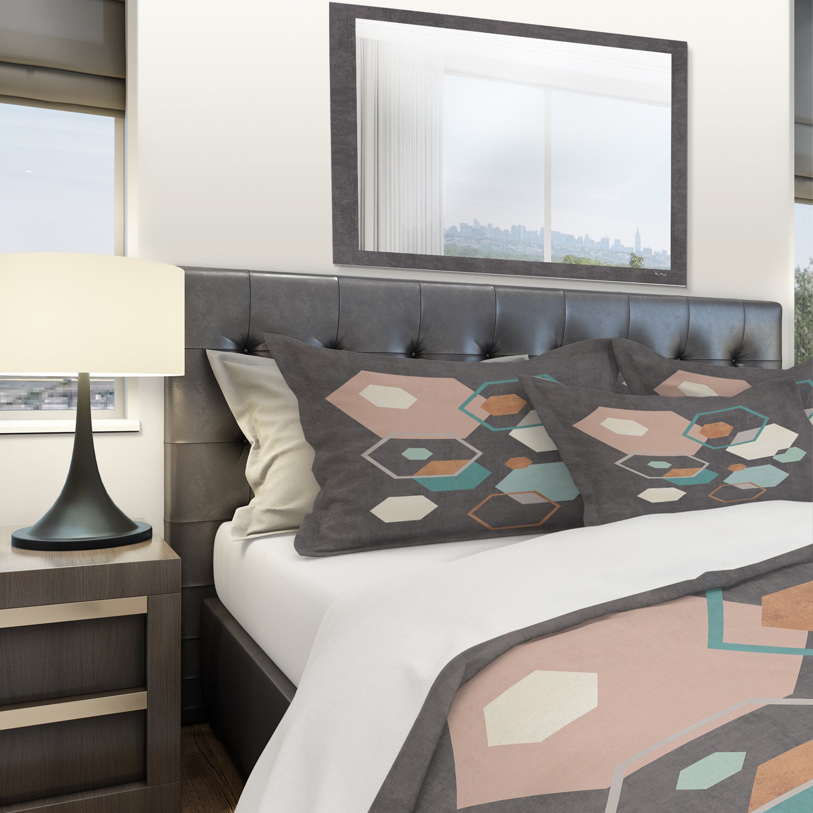 Geometric hexagons Pattern IV - Geometric Duvet Cover Set