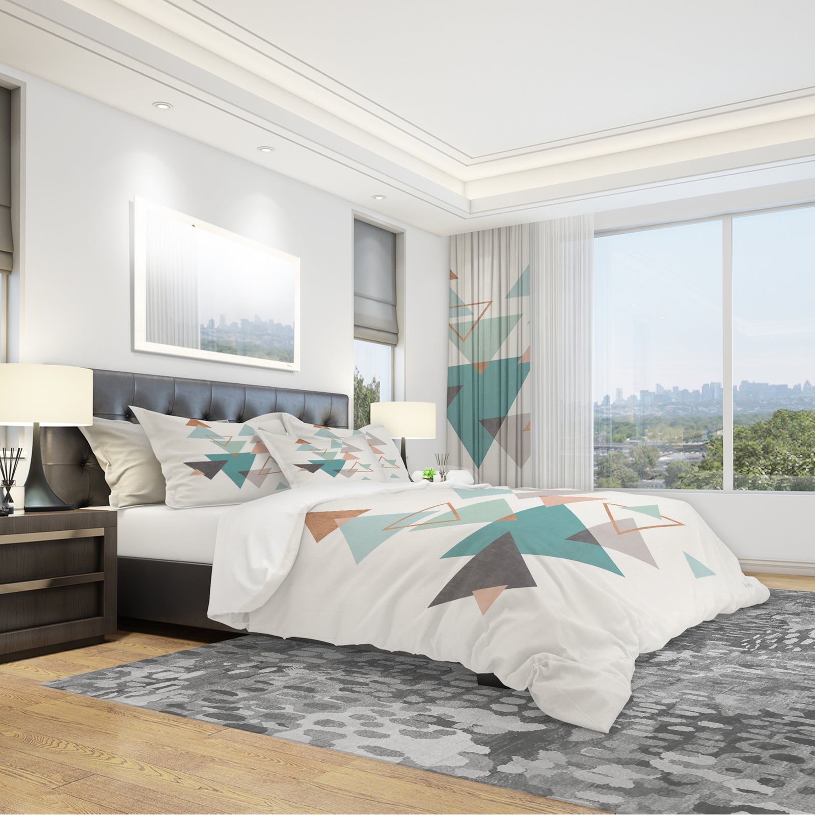 Geometric hexagons Pattern V - Geometric Duvet Cover Set