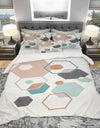 Geometric hexagons Pattern VII - Geometric Duvet Cover Set