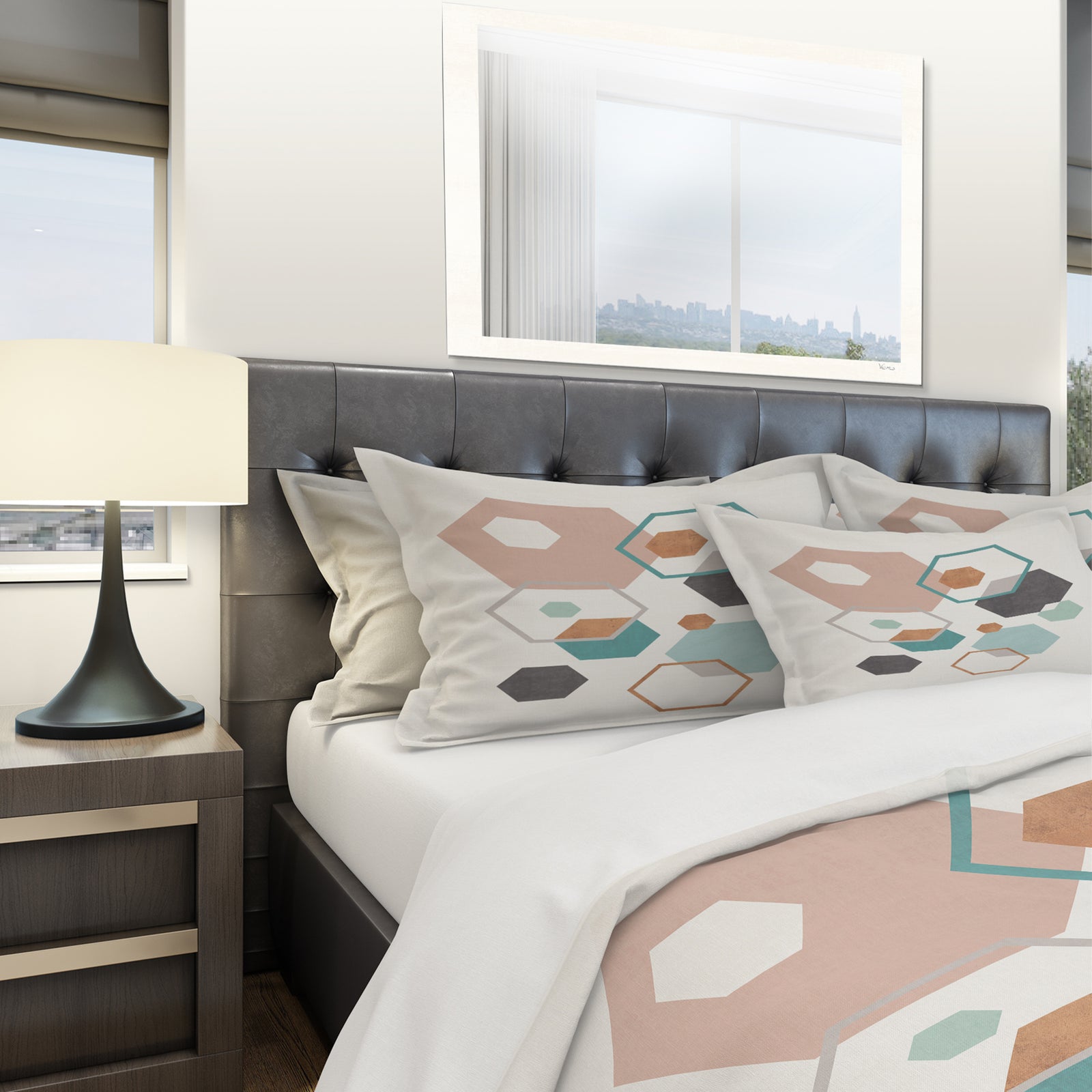 Geometric hexagons Pattern VII - Geometric Duvet Cover Set