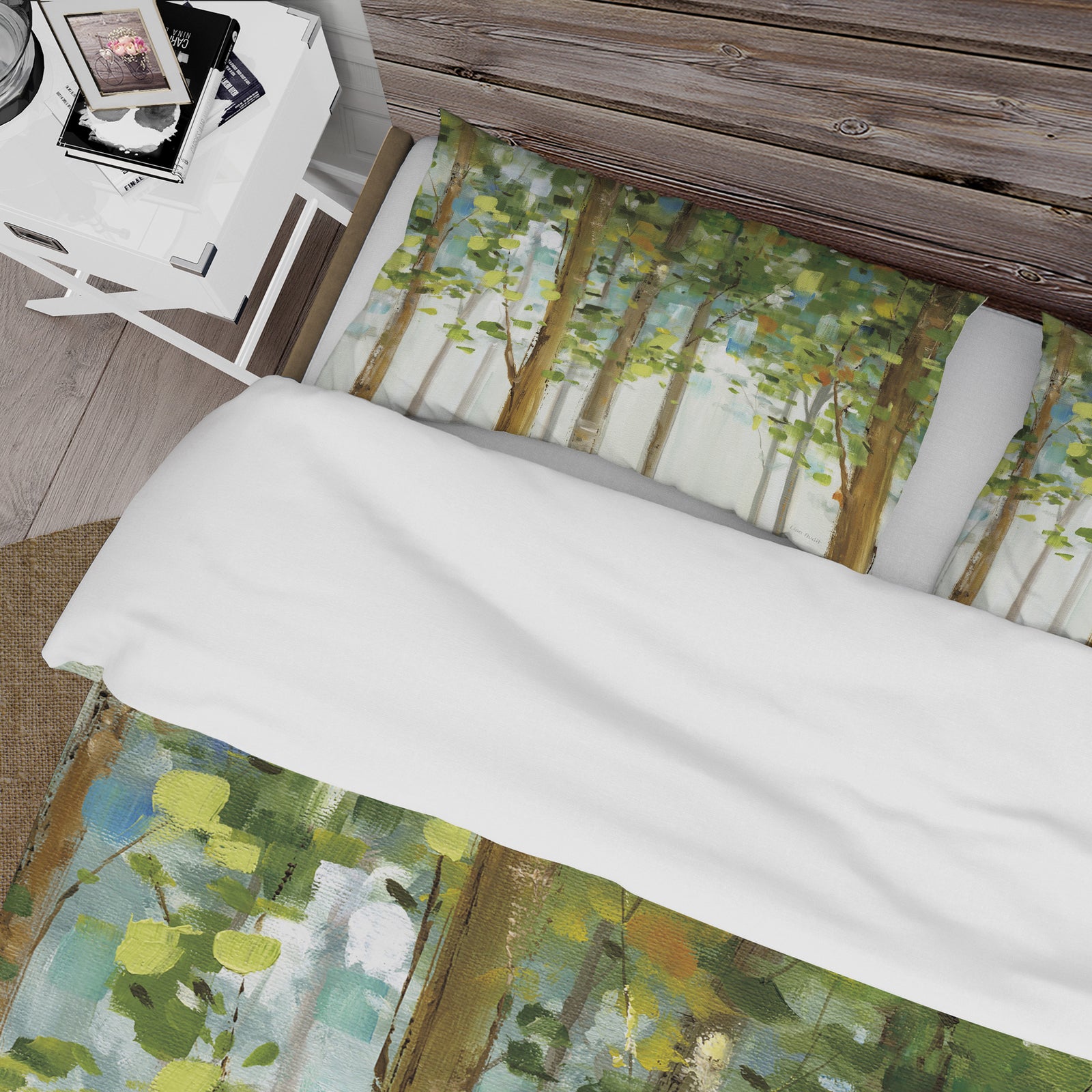 Green Forest Study - Farmhouse Duvet Cover Set