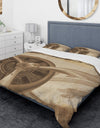 Retro Airplanes Sepia - Traditional Duvet Cover Set