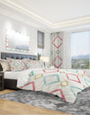 Gilded Red and Blue Diamonds - Geometric Duvet Cover Set