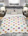 Orange Blue and Purple Polka Dot Pattern - Geometric Duvet Cover Set