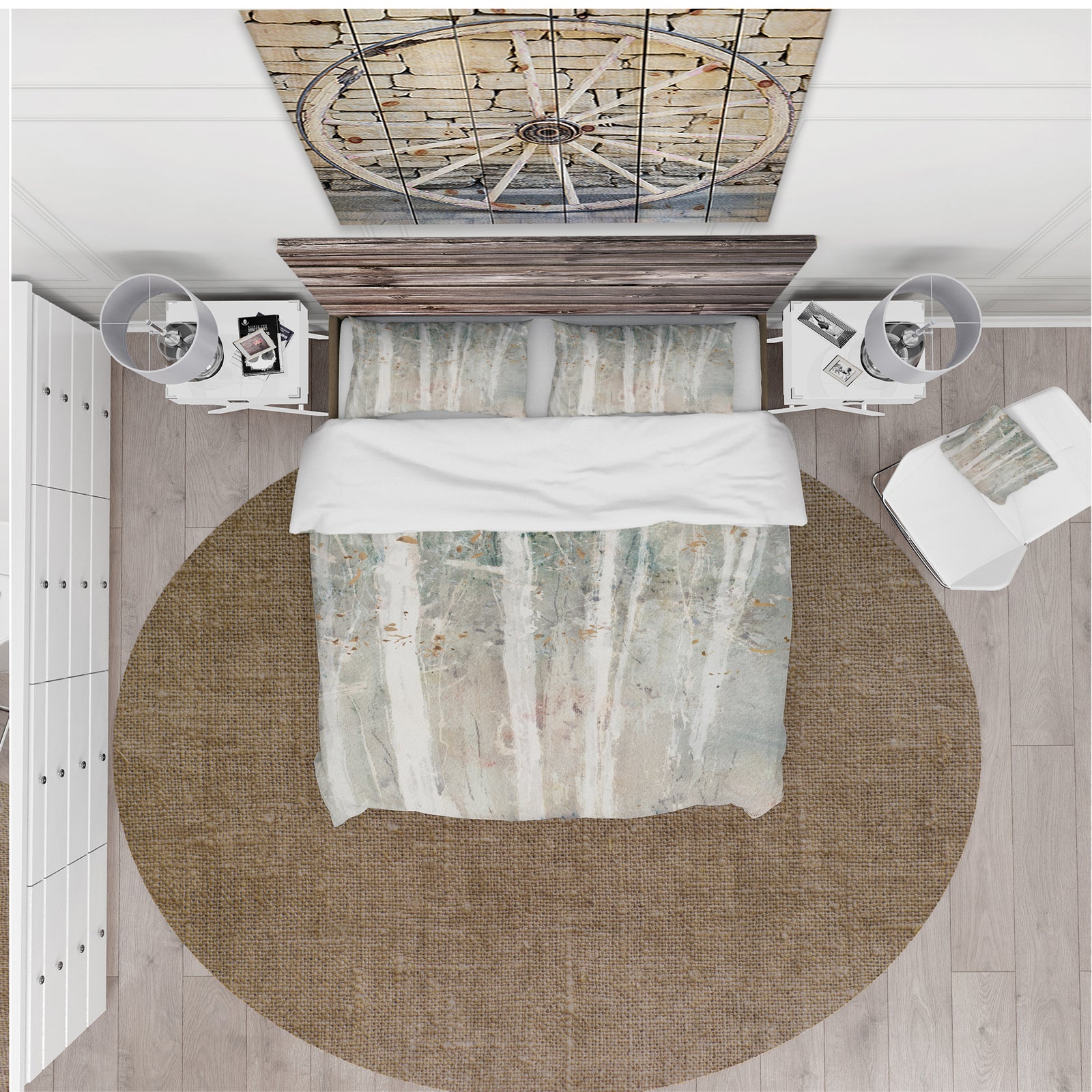 A Woodland Walk into the Forest V - Farmhouse Duvet Cover Set