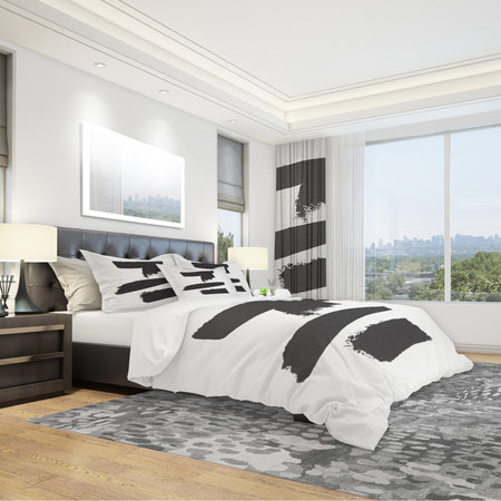 Black and White Geometric Company I - Geometric Duvet Cover Set