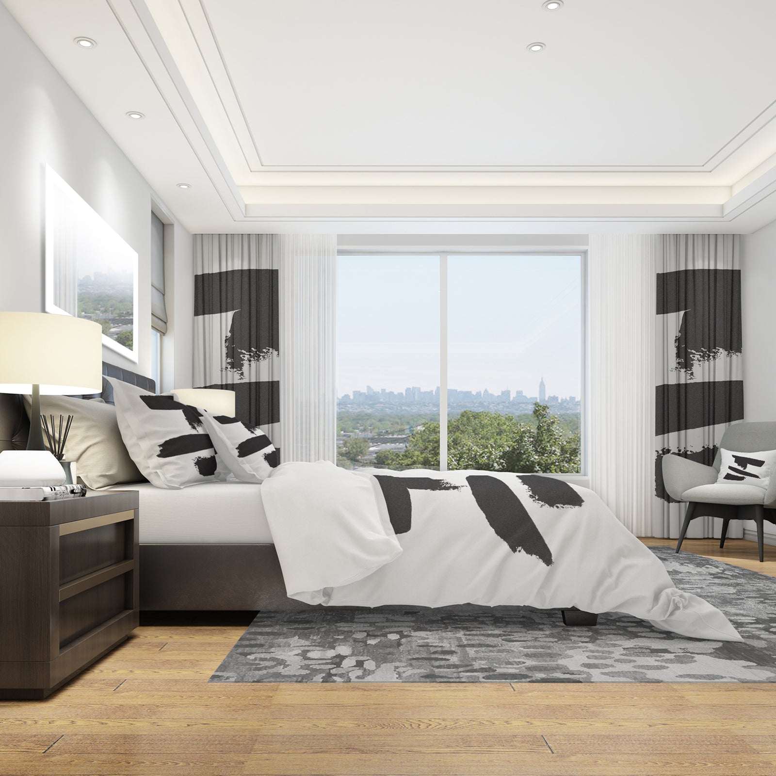 Black and White Geometric Company I - Geometric Duvet Cover Set