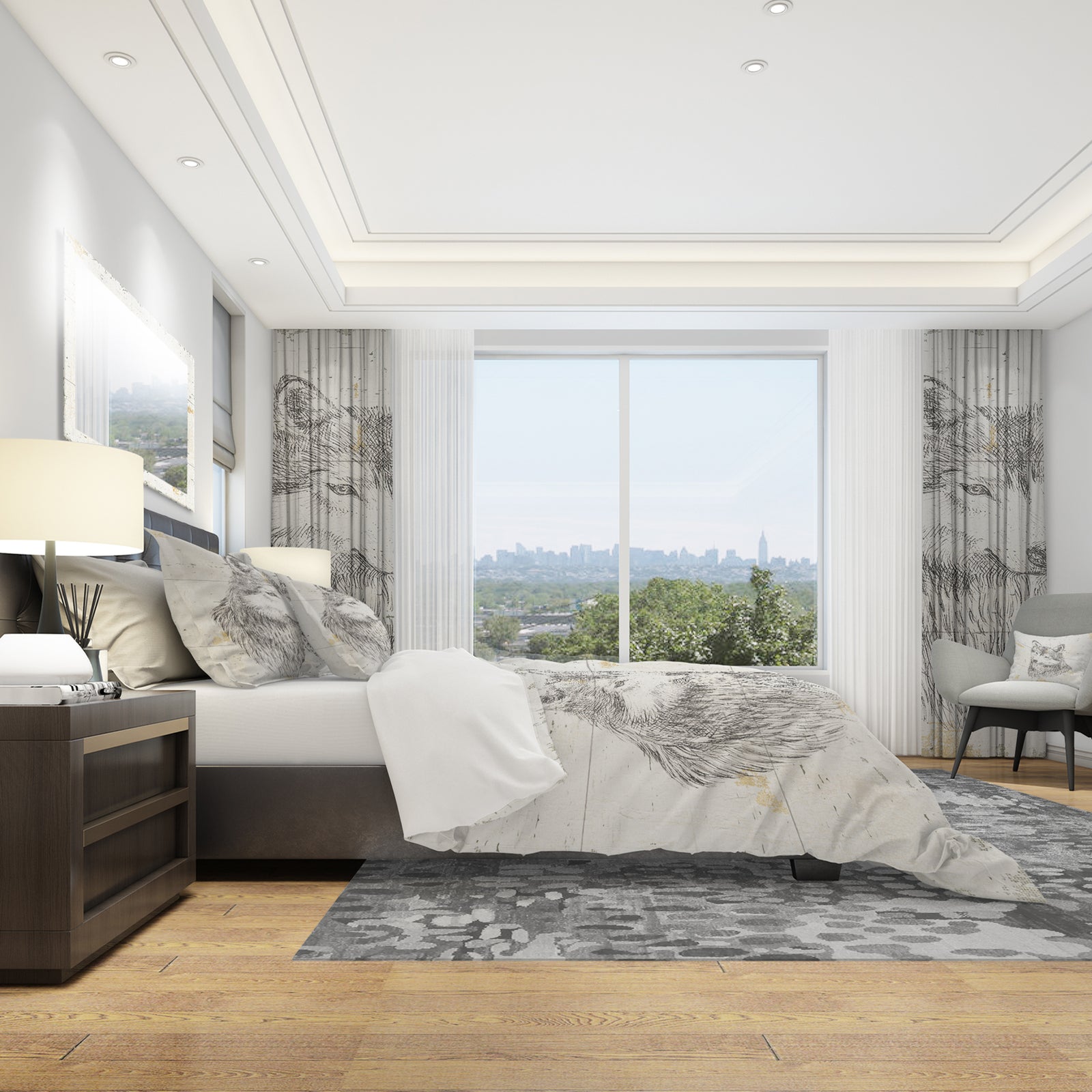 Wolf Wild and Beautiful III - Farmhouse Duvet Cover Set