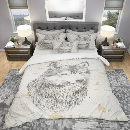 Wolf Wild and Beautiful III - Farmhouse Duvet Cover Set