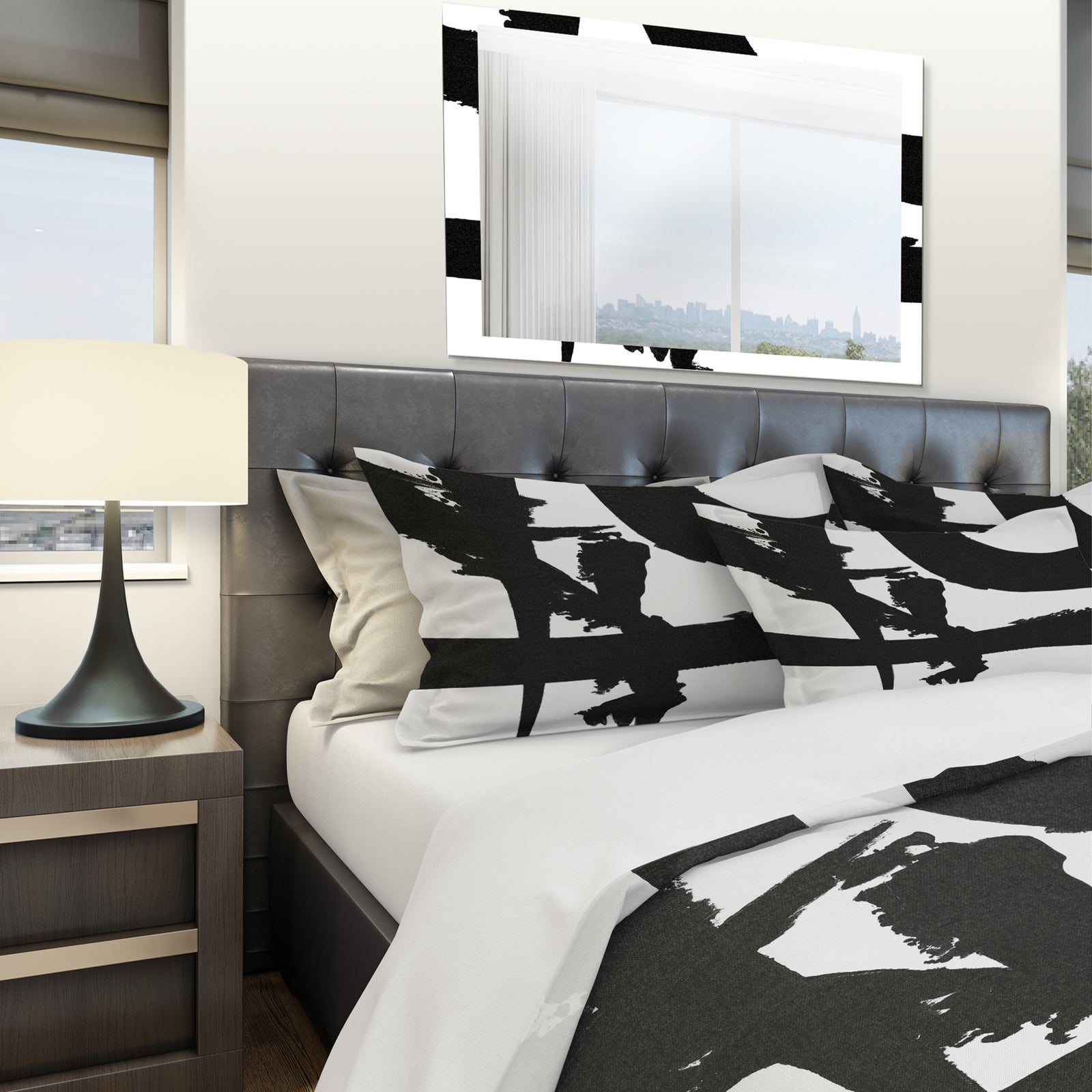 Black & White Crossing Paths I - Geometric Duvet Cover Set