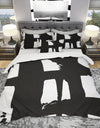 Black & White Crossing Paths II - Geometric Duvet Cover Set