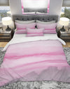 Pink Handpainted Abstract Watercolor - Geometric Duvet Cover Set