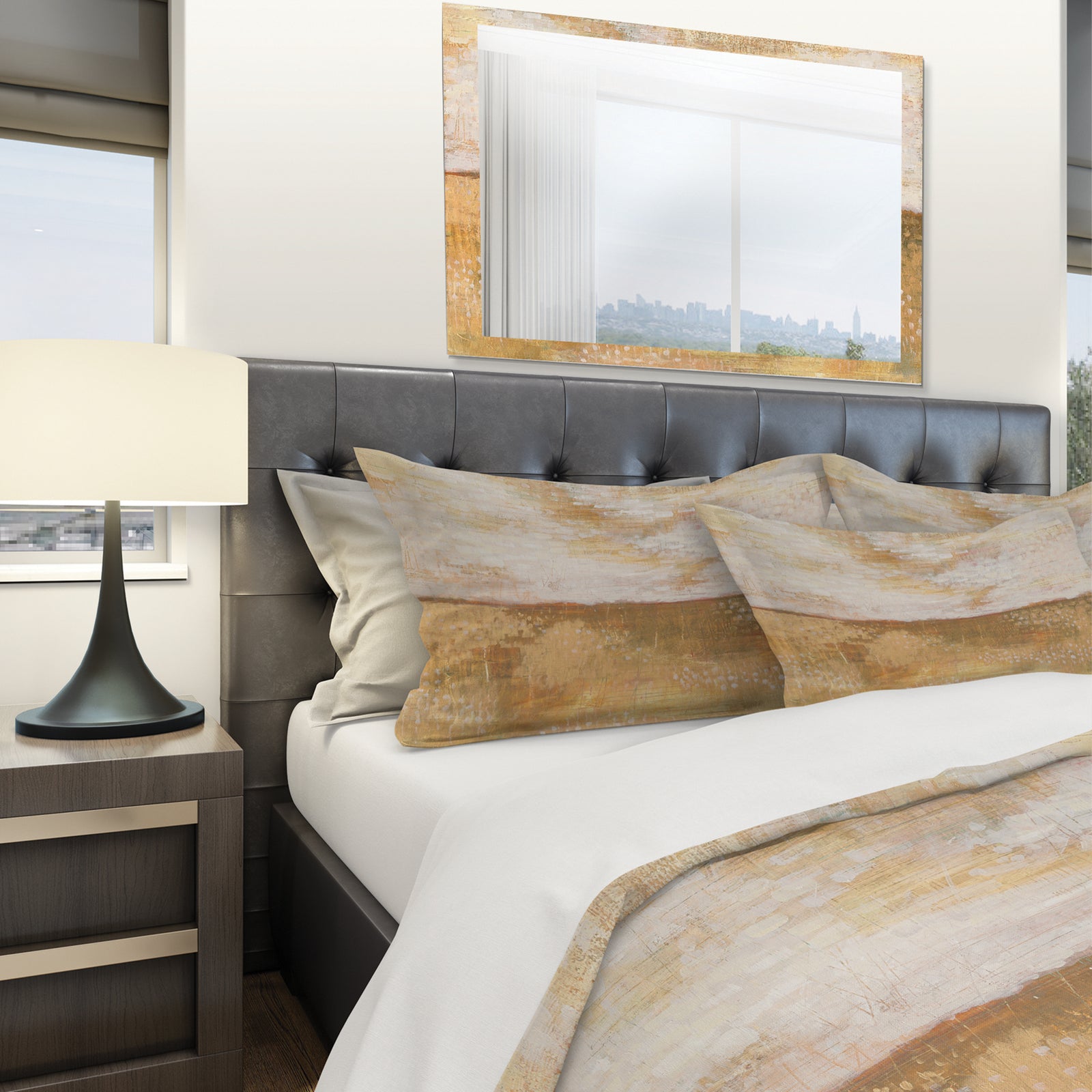 Amber Modern Horizon - Geometric Duvet Cover Set