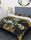 Be Fabulous Quote Black on Gold - Glam Duvet Cover Set