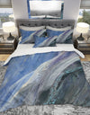 Black And Blue Abstract Water Painting - Geometric Duvet Cover Set