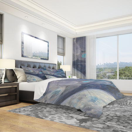 Into the Indigo Stream I - Geometric Duvet Cover Set