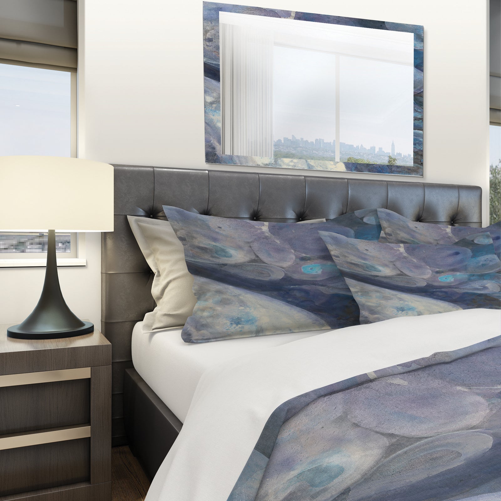 Into the Indigo Stream I - Geometric Duvet Cover Set