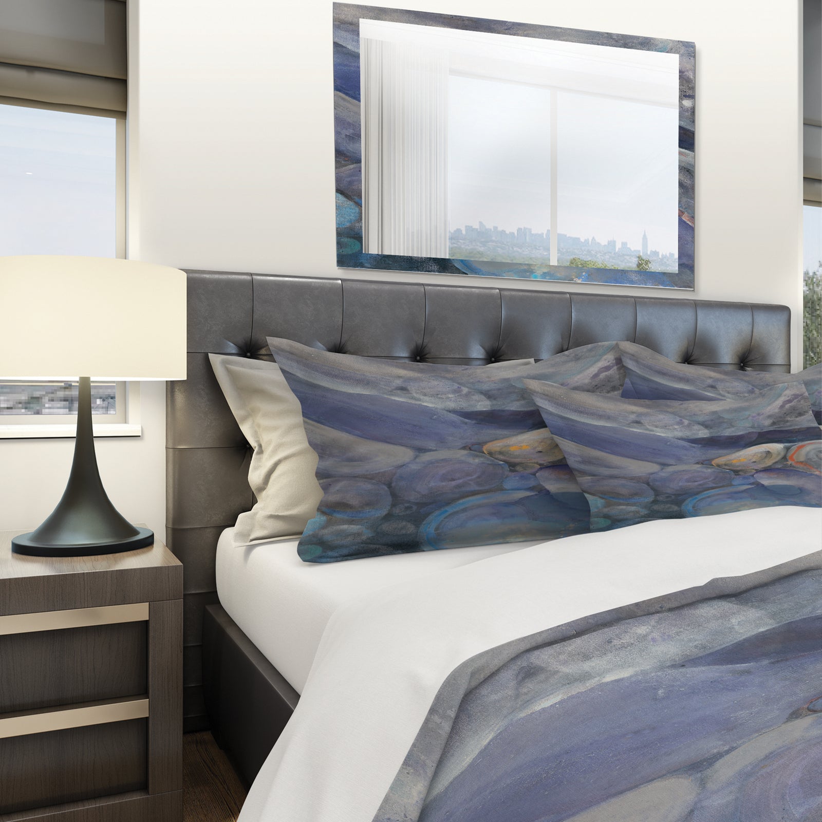 Into the Indigo Stream II - Geometric Duvet Cover Set