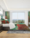 Abstract Impression Of Watercolor Blue And Red - Geometric Duvet Cover Set