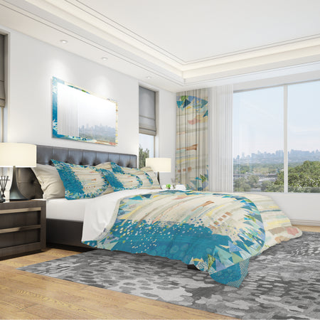 The Calm Indigo Stripes - Geometric Duvet Cover Set