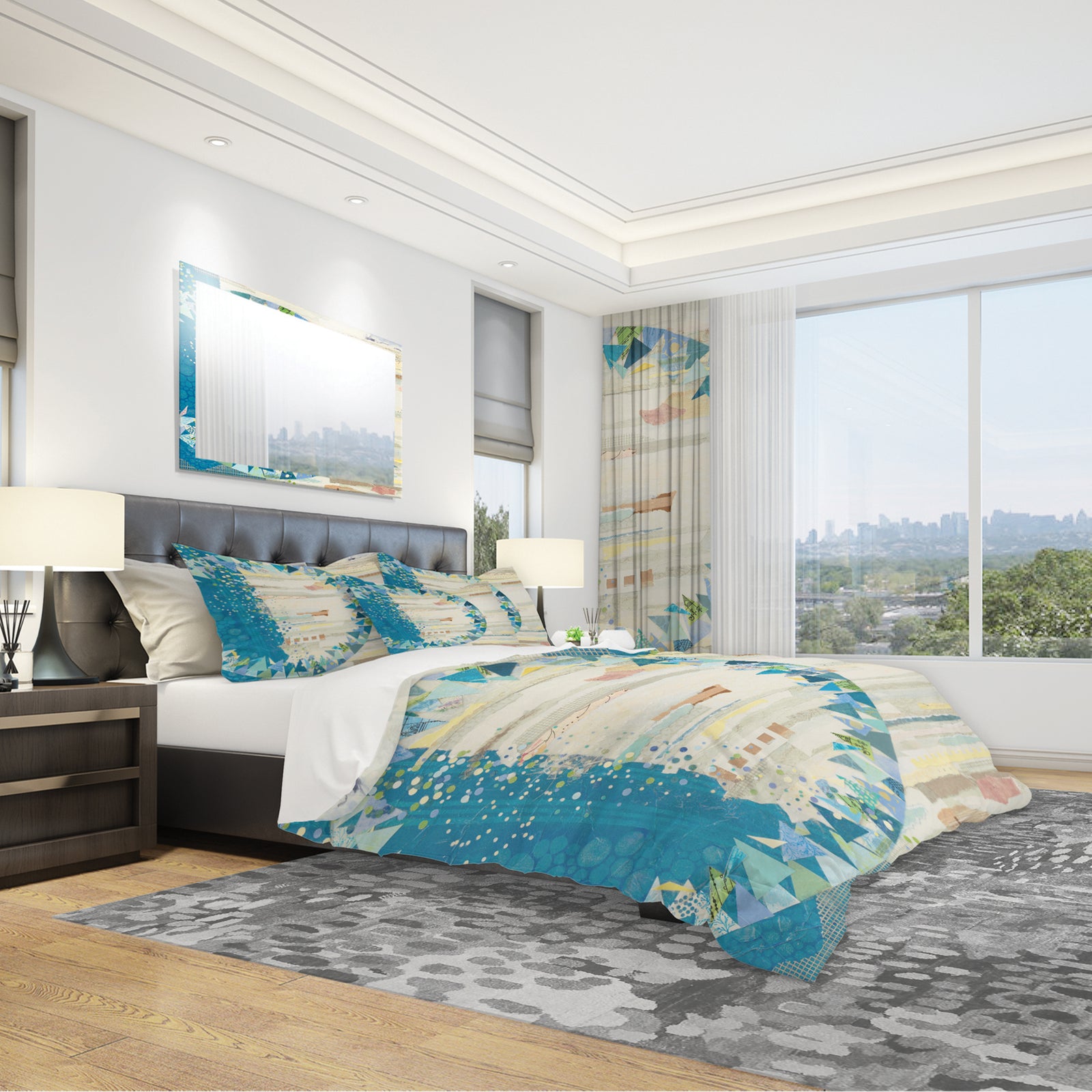 The Calm Indigo Stripes - Geometric Duvet Cover Set