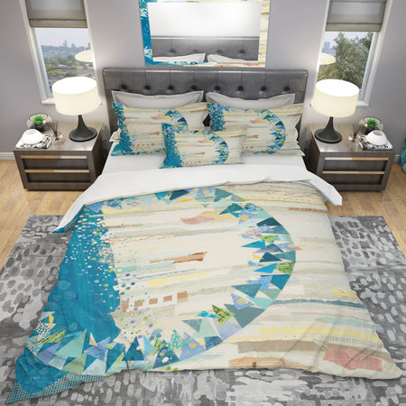 The Calm Indigo Stripes - Geometric Duvet Cover Set