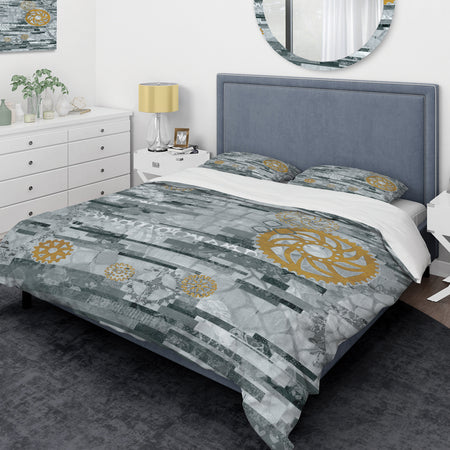 Modern Gold Timetable II - Glam Duvet Cover Set