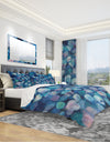 Abstract Blue Flower Petals - Geometric Duvet Cover Set