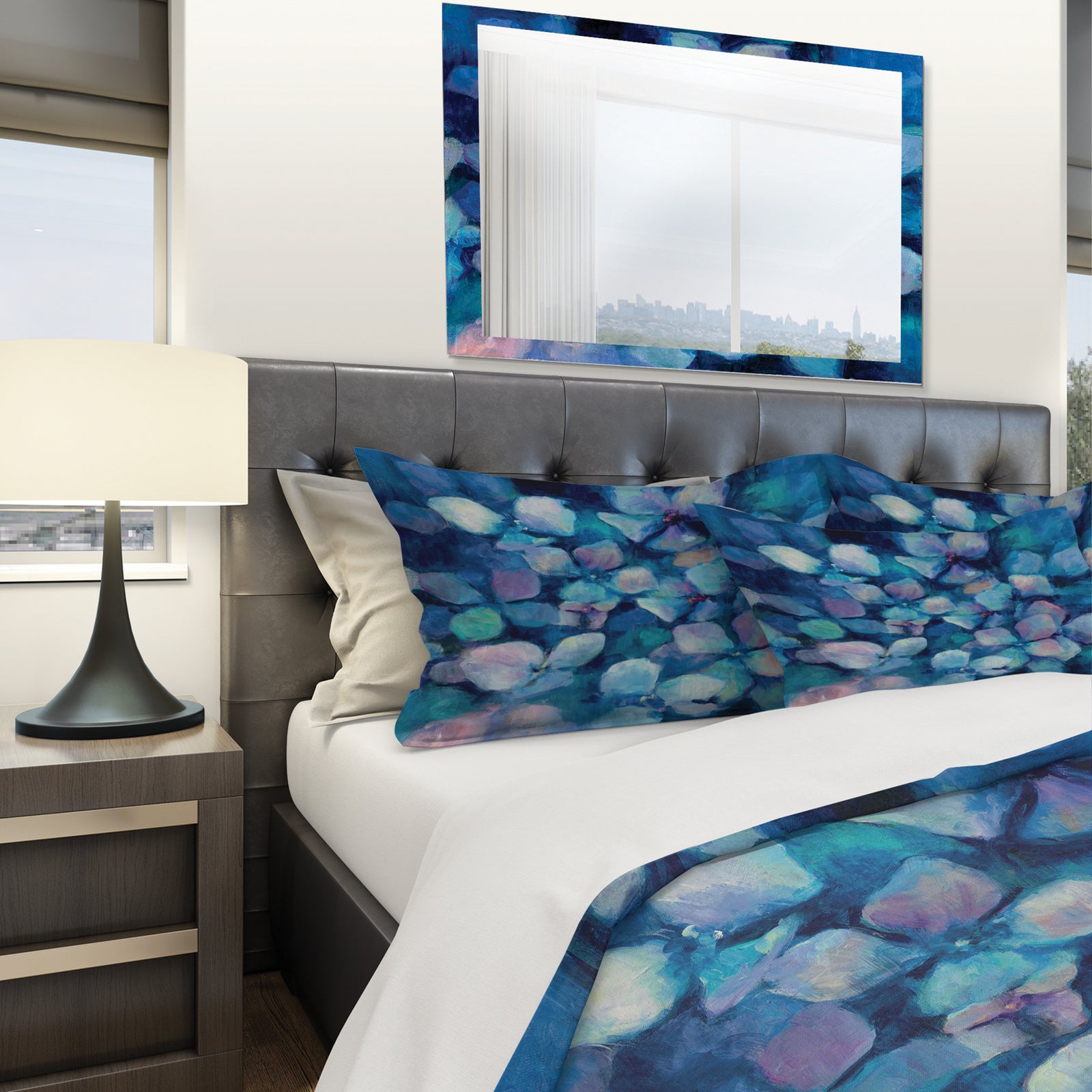 Abstract Blue Flower Petals - Geometric Duvet Cover Set