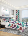 Geometric Pattern of Red And Blue Arrows - Geometric Duvet Cover Set