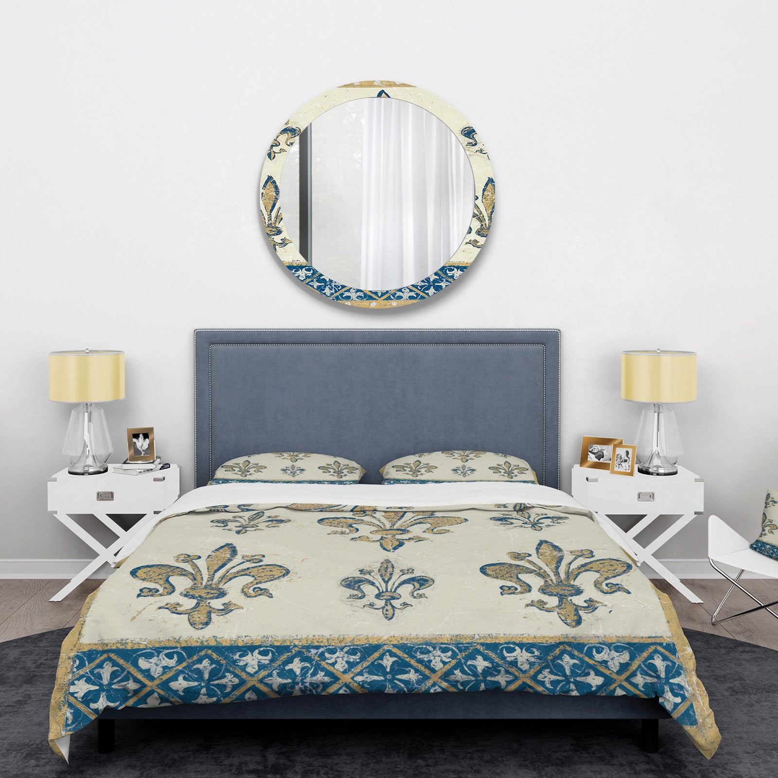 Fleur de Lis Gold Pattern - Glam Duvet Cover Set