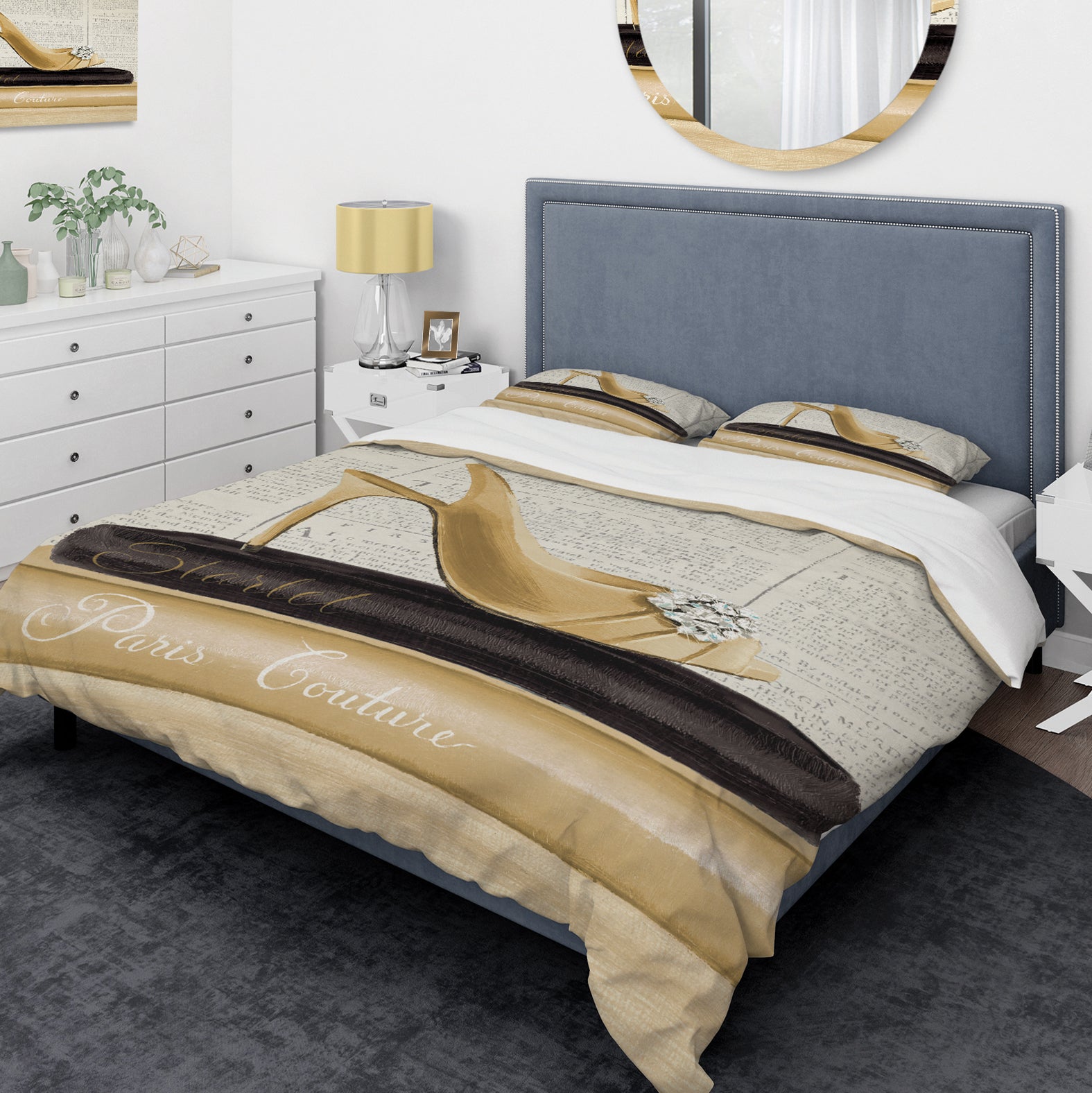 Gold Fashion High Hells I - Glam Duvet Cover Set