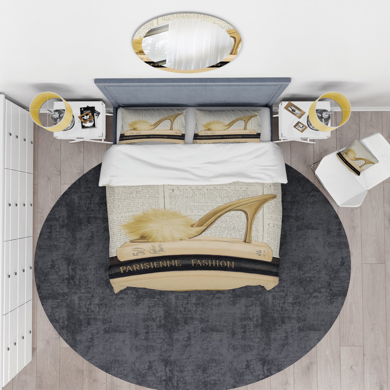 Gold Fashion High Hells II - Glam Duvet Cover Set