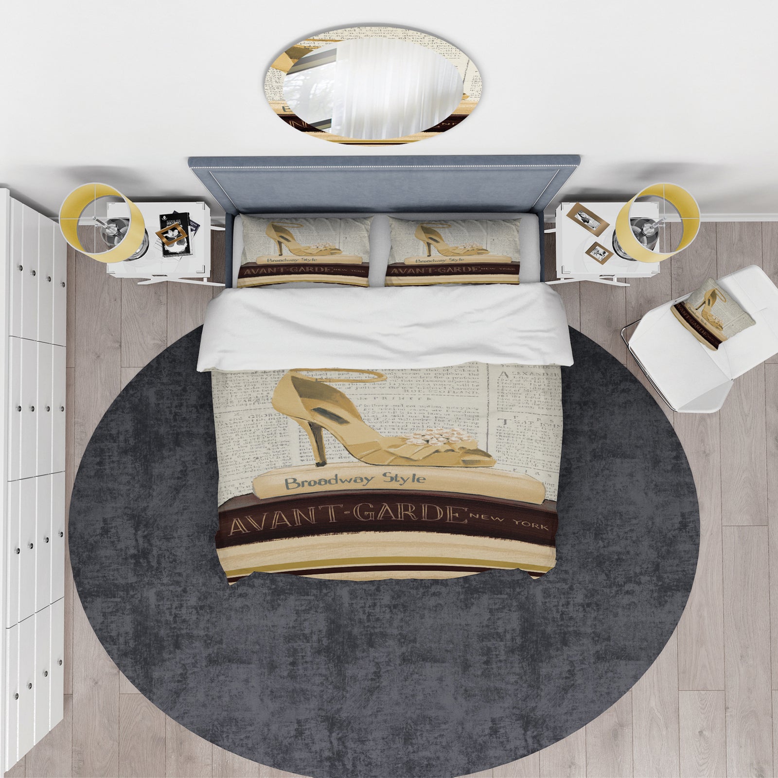 Gold Fashion High Hells III - Glam Duvet Cover Set