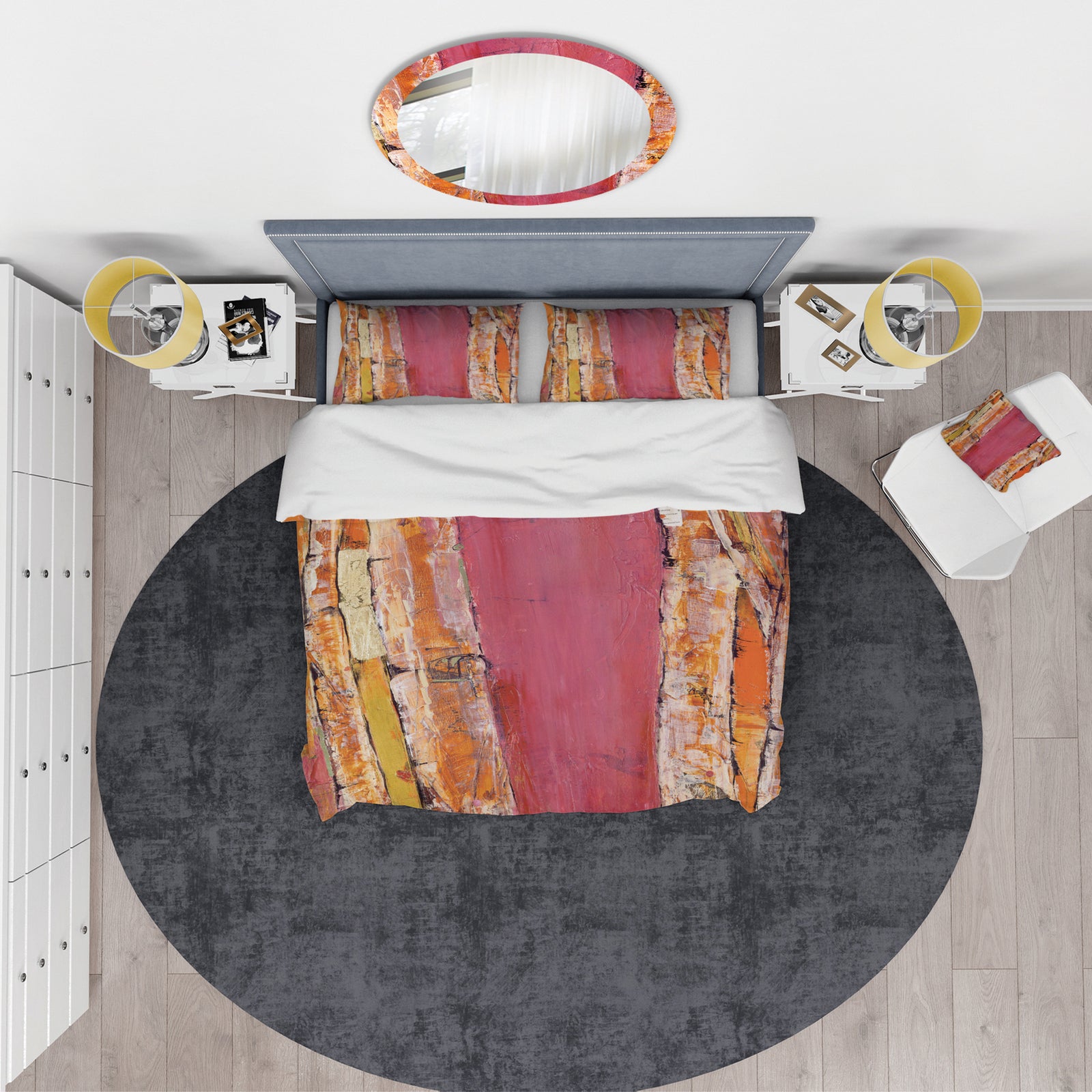 Glamorous Composition of Red and Gold - Glam Duvet Cover Set