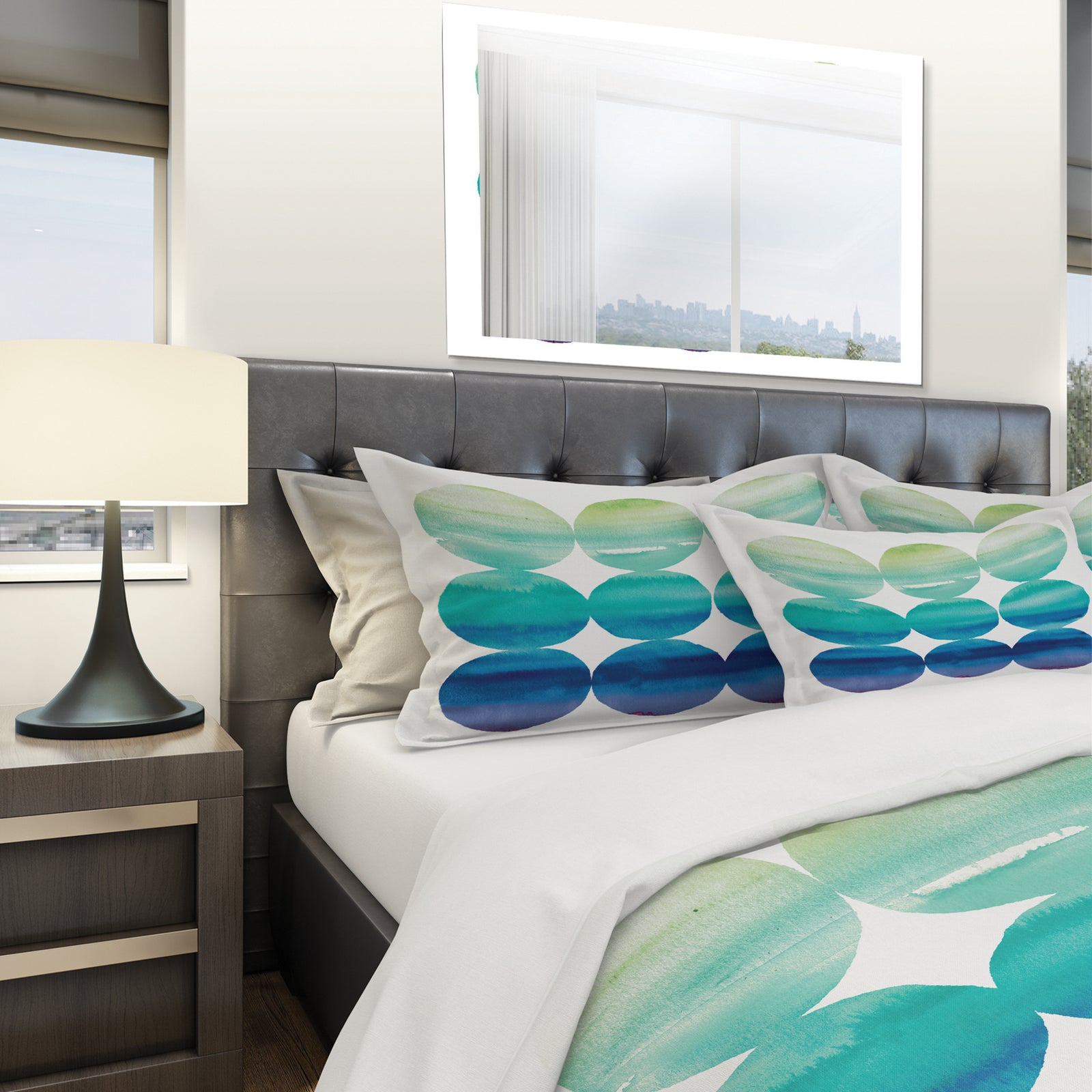 Circle Abstract Blue Colorfields II - Geometric Duvet Cover Set