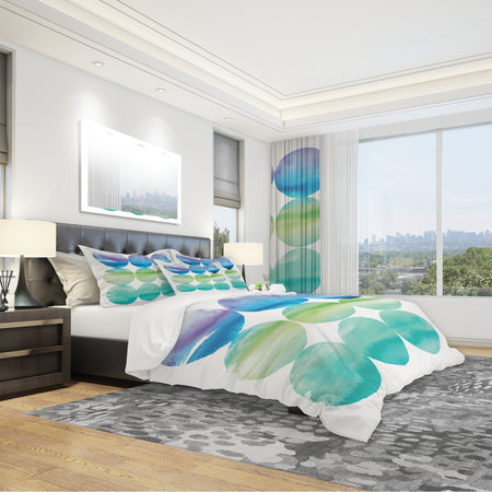 Circle Abstract Blue Colorfields III - Geometric Duvet Cover Set