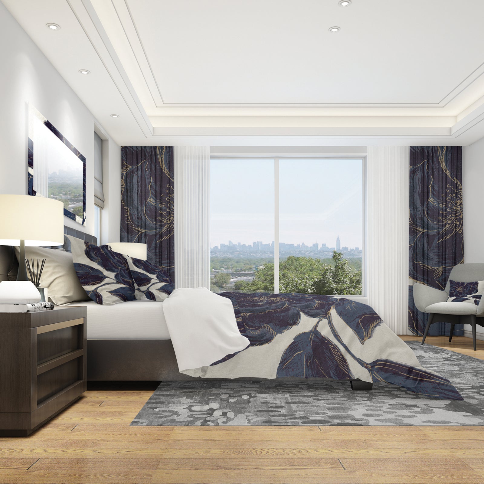 Dark Rose Gilded Gold - Shabby Duvet Cover Set