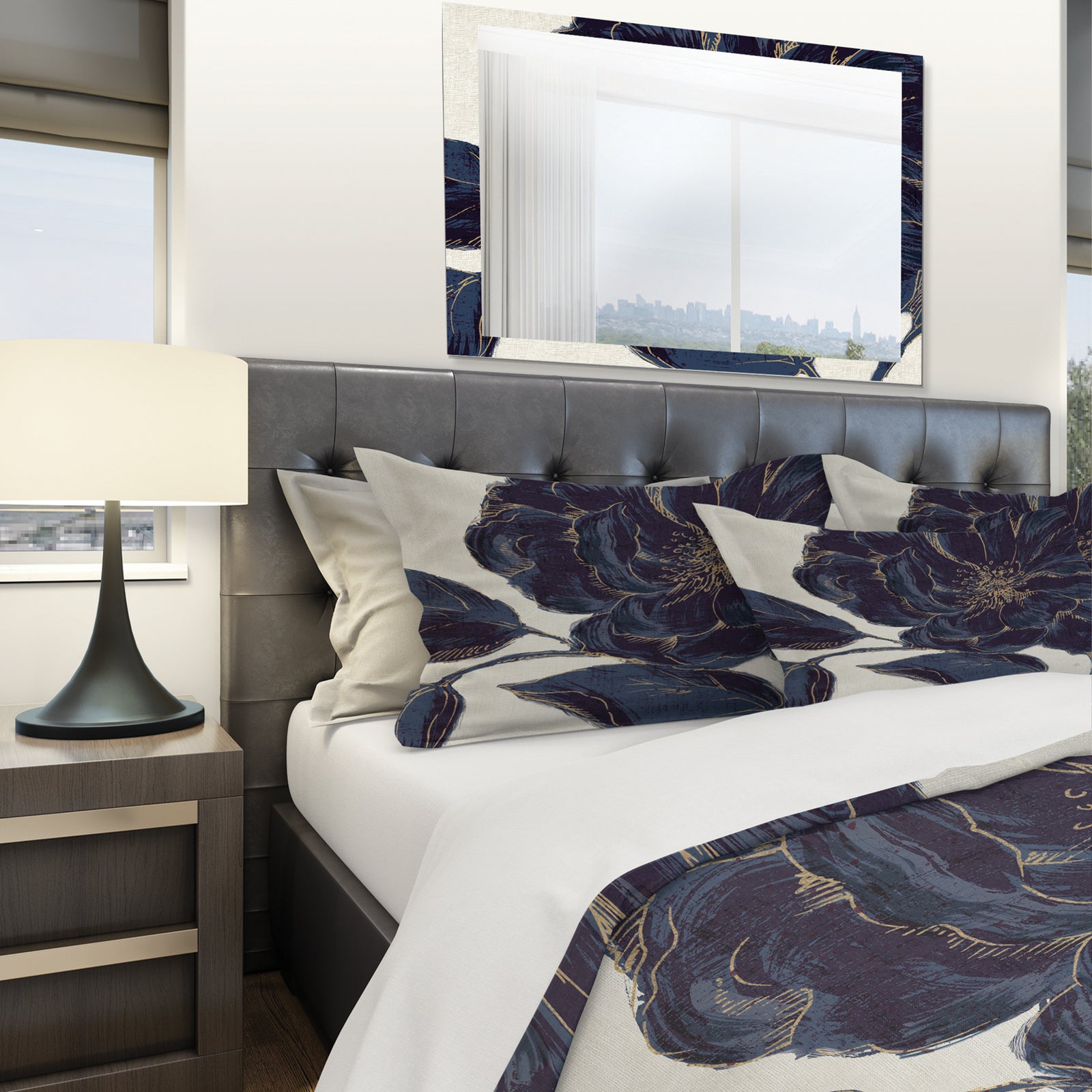 Dark Rose Gilded Gold - Shabby Duvet Cover Set