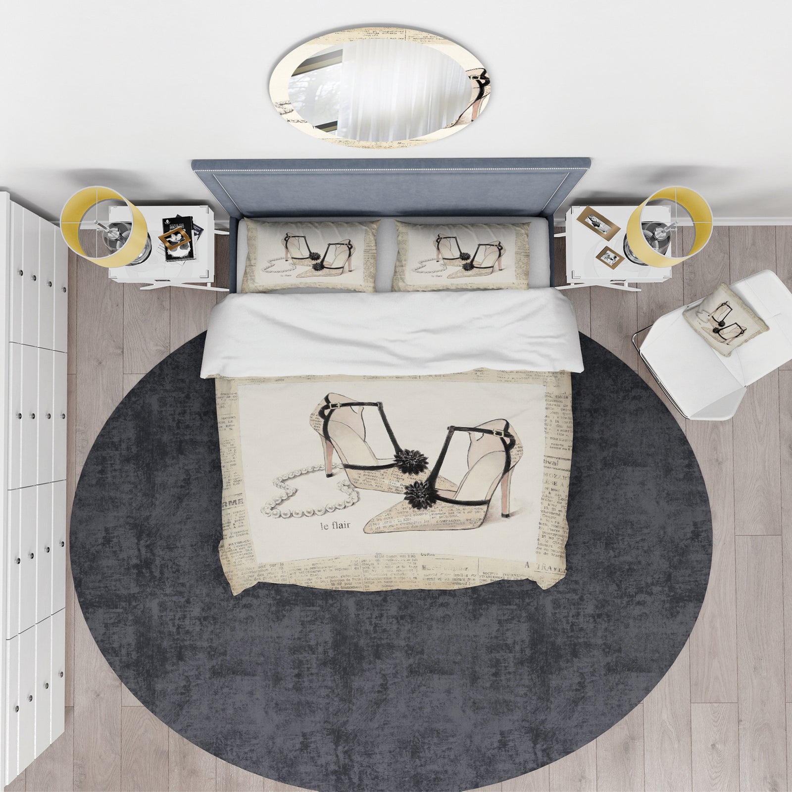 Glamorous Black Diamond Stiletto II - Glam Duvet Cover Set