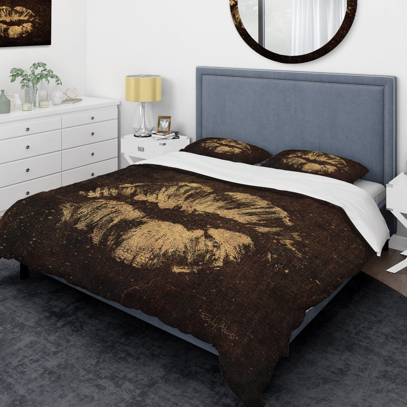 Gold Fashions Lips - Glam Duvet Cover Set