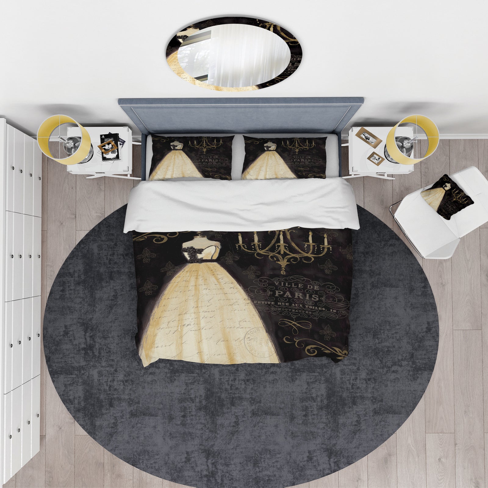 French chandeliers Couture III - Glam Duvet Cover Set