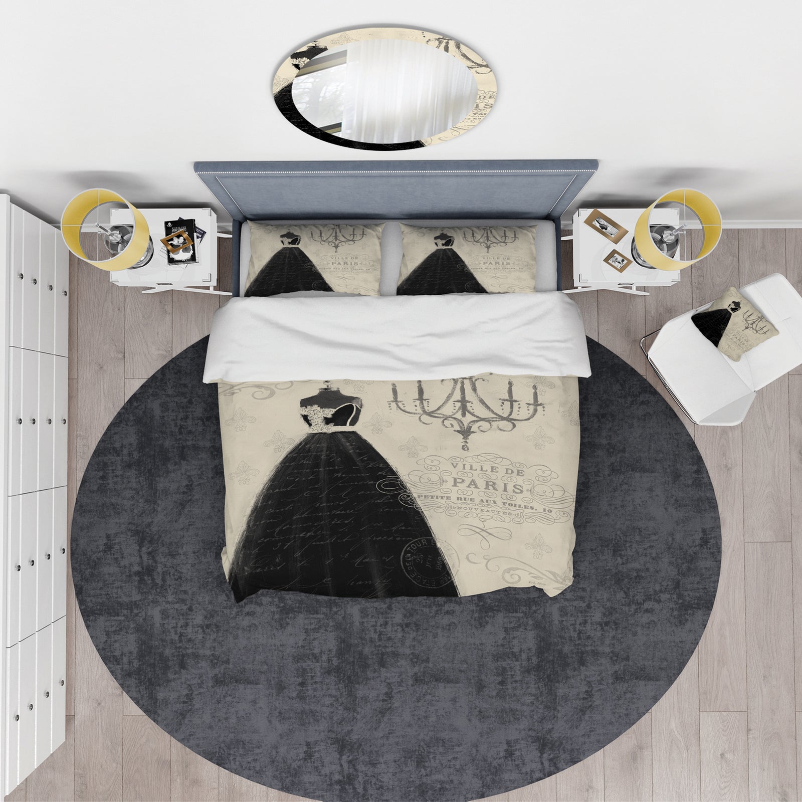 French chandeliers Couture IV - Glam Duvet Cover Set