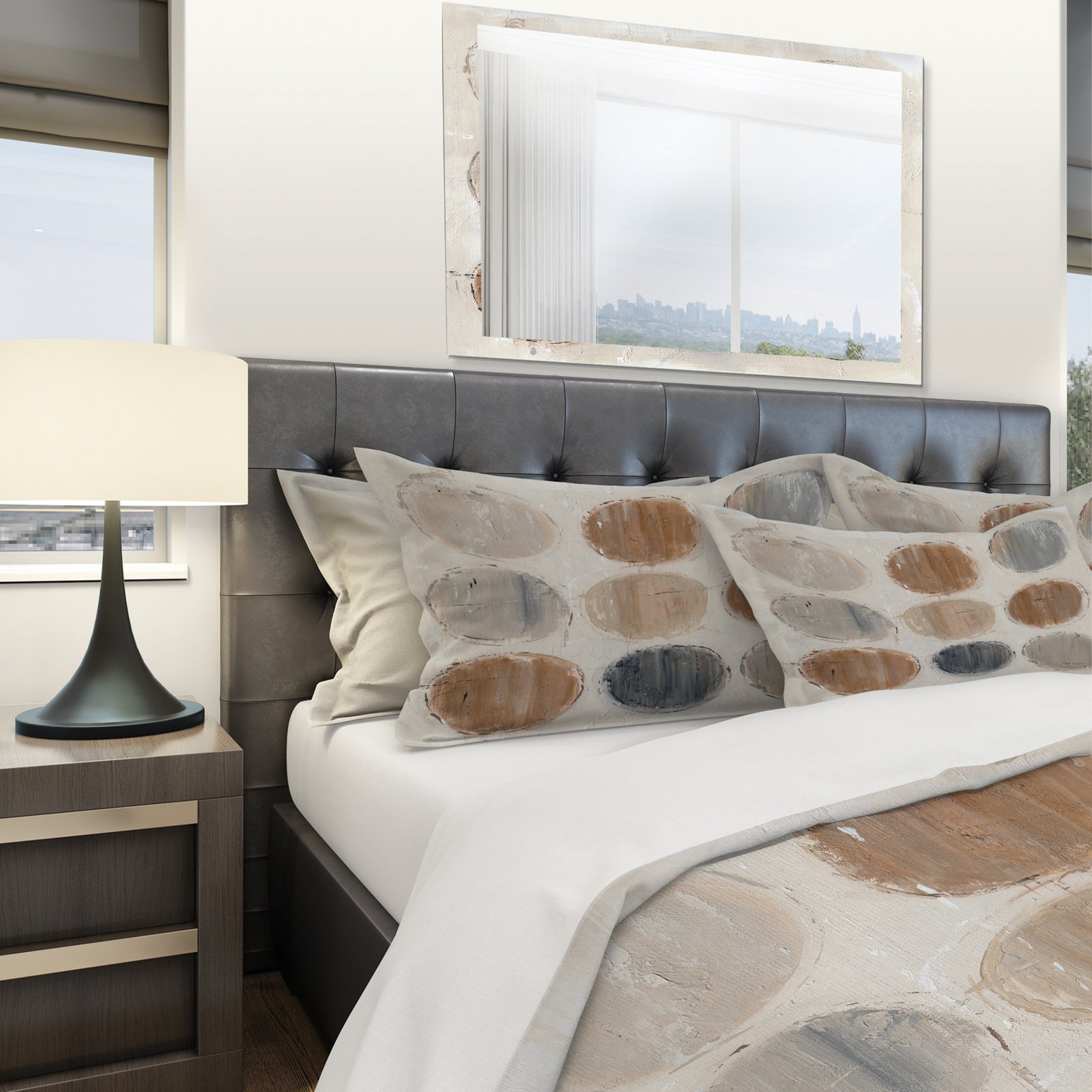 Geometric Circle Natural Balance II - Geometric Duvet Cover Set