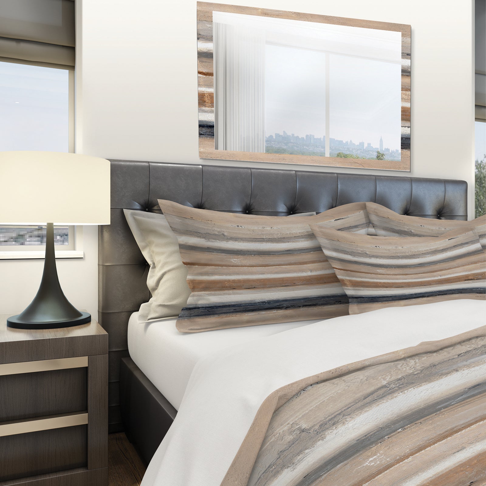 Geometric Circle Natural Balance III - Geometric Duvet Cover Set