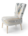 White Stained Glass Floral - Upholstered Floral Accent Chair